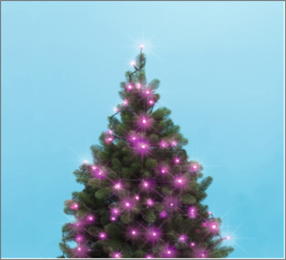 Belt�ri f�nyf�z�r, pink sz�nben, 100 LED